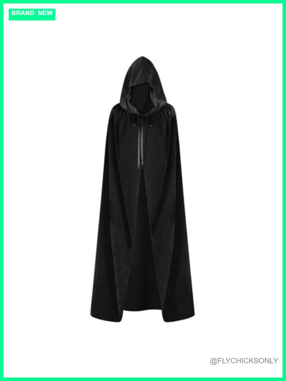 Velvet Hooded Cape Cloak Unisex Halloween Cosplay Costume 59 inch